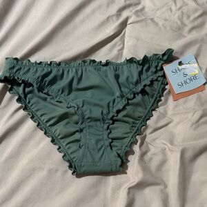 Shade & Shore Olive Ruffle Bikini Bottom
